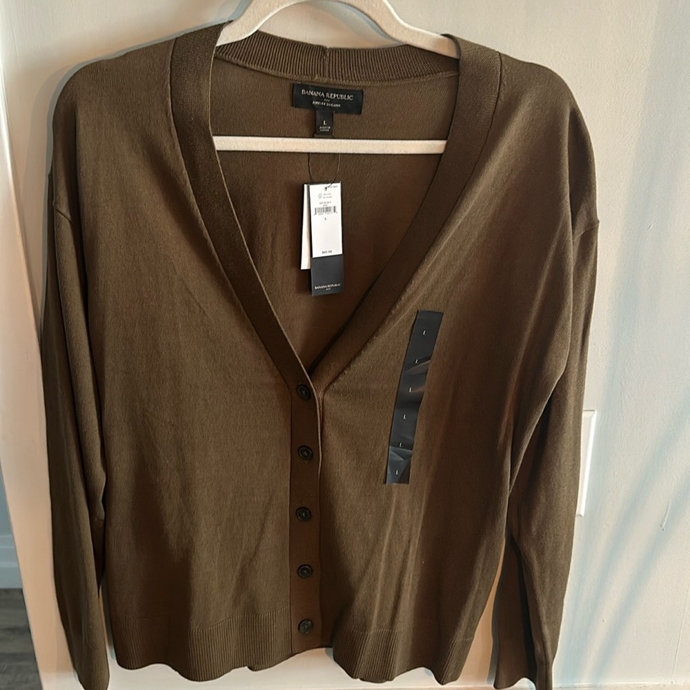 Banana Republic Olive Green Cardigan